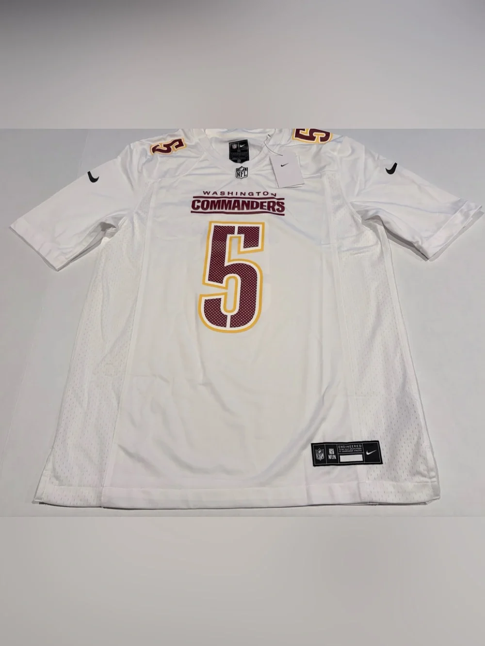 Nike Jayden Daniels Men’s Washington Commanders Tundra White Jersey Sz Med